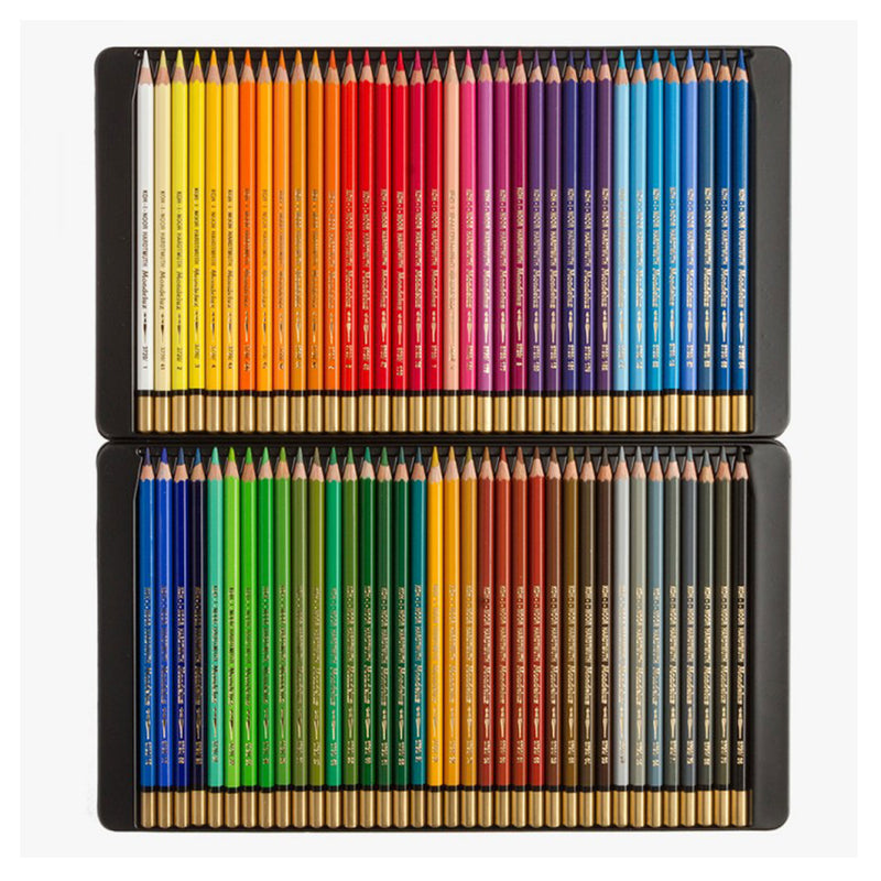 Koh-i-Noor Mondeluz krāsaino akvareļzīmuļu komplekts metāla kastē, 72