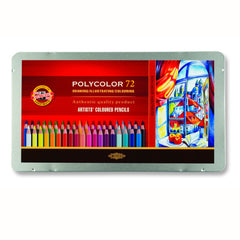 Koh-i-Noor Polycolor krāsaino zīmuļu komplekts metāla kastē, 72