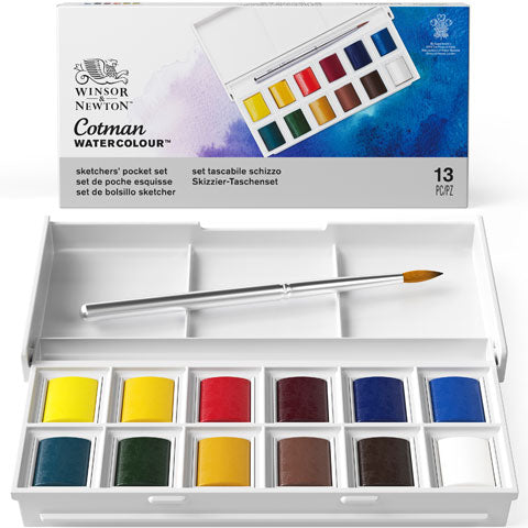 Winsor & Newton Cotman akvareļu krāsu komplekts plastmasas kastē 12x1.5ml