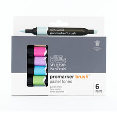 Winsor & Newton Promarker Brush Pastel Tones marķieru komplekts 6