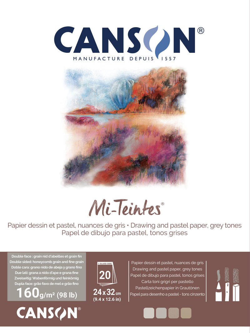 Canson Mi-Teintes pasteļu papīra albums 160g/m2 Pelēkie toņi