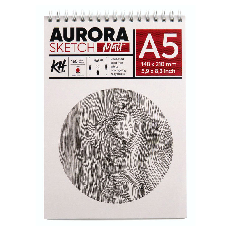Aurora Sketch Matt skicēšanas albums ar spirāli 160g/m2