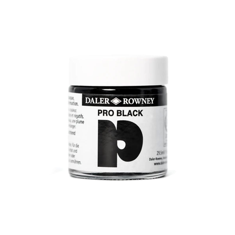 Daler Rowney Pro Black melna sedzoša tinte 29,5ml