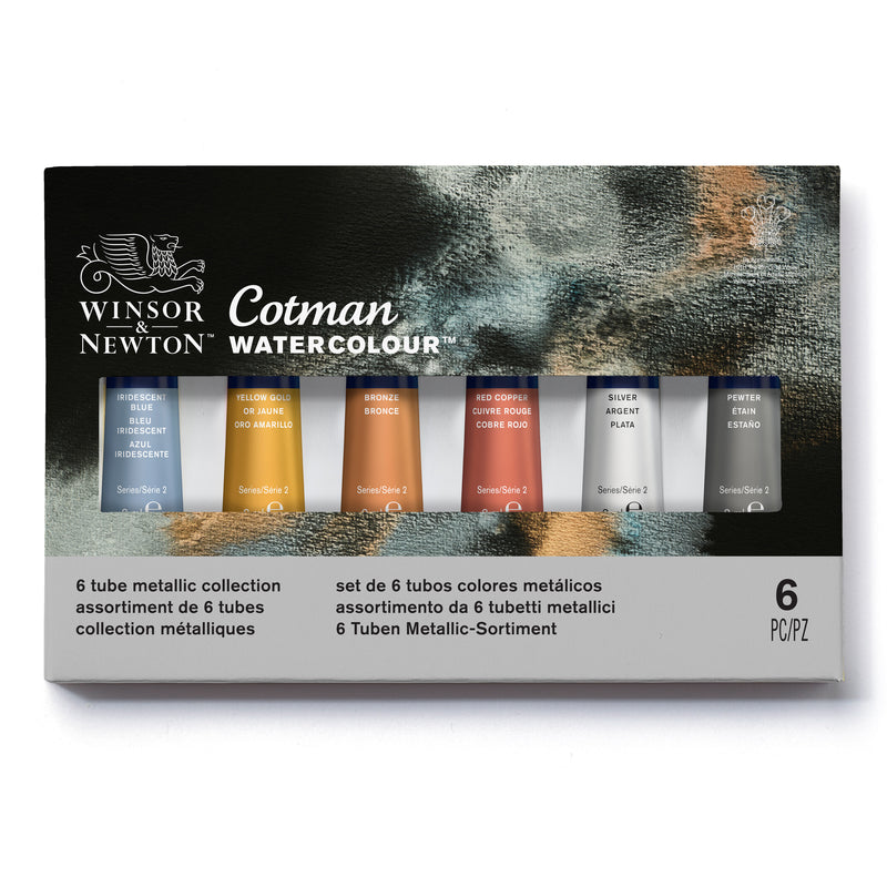 Winsor & Newton Cotman METALLIC akvareļu krāsu komplekts 6x8ml