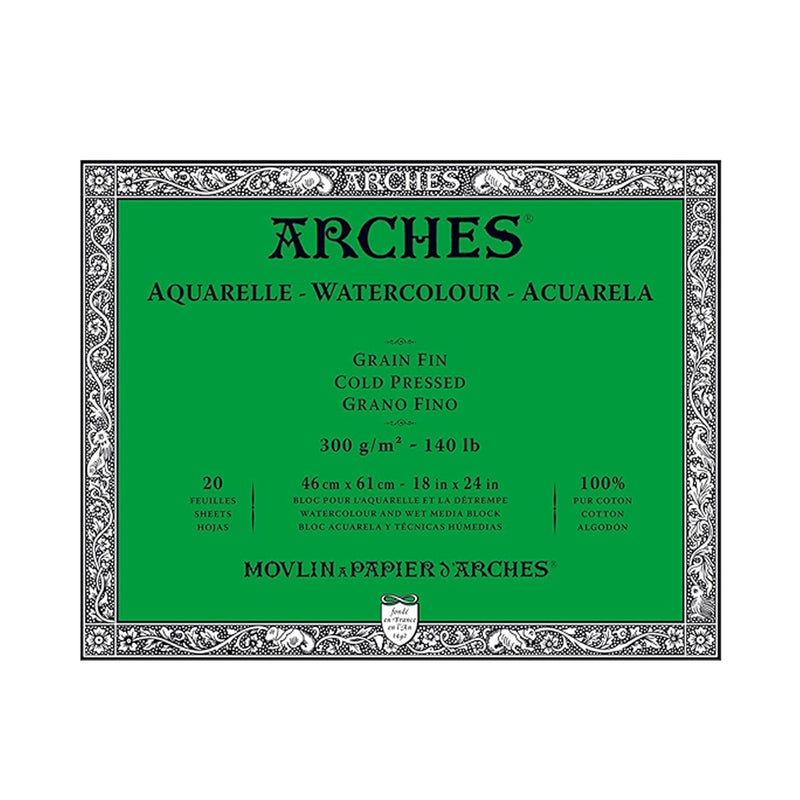 Arches Watercolour auksti presēta akvareļu papīra albums, līmētas malas 300 g/m2 100% kokvilnas