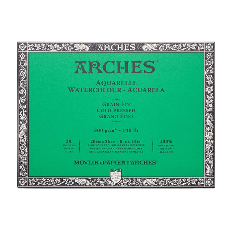 Arches Watercolour auksti presēta akvareļu papīra albums, līmētas malas 300 g/m2 100% kokvilnas