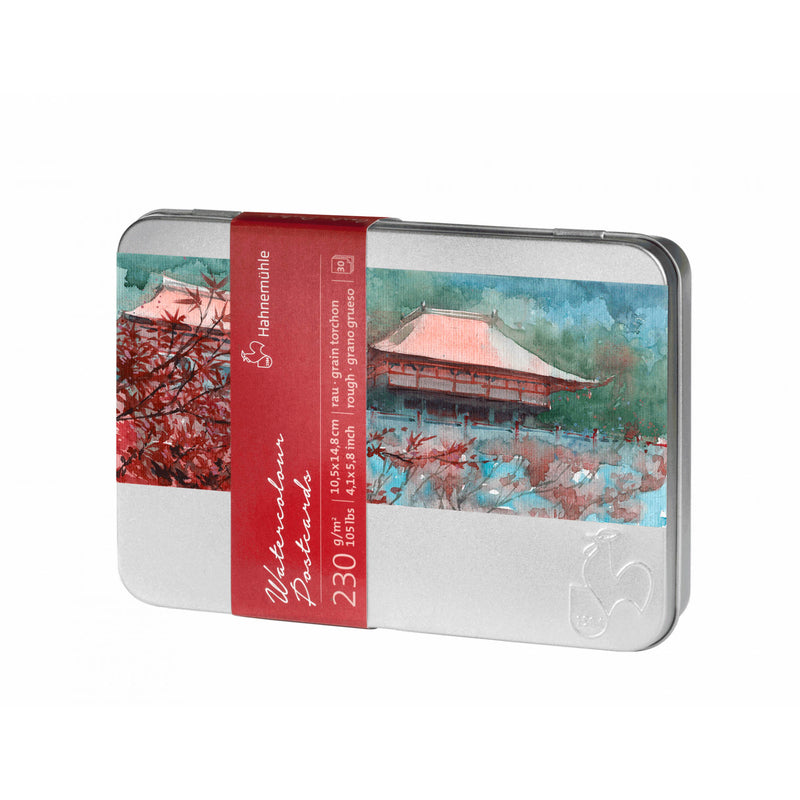 HAHNEMUHLE Akvareļu papīra kartiņas metāla kastē 230 g/m2