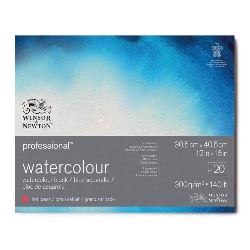 Winsor & Newton Professional hot press akvareļu papīra albums 300g/m2 100% kokvilna