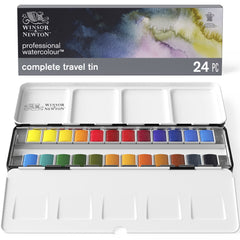 Winsor & Newton Profesionālo akvareļu krāsu komplekts metāla kastē 24x1.5ml