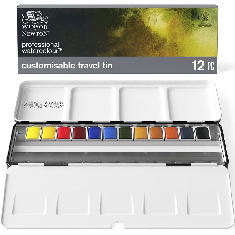Winsor & Newton Profesionālo akvareļu krāsu komplekts metāla kastē 12x1.5ml