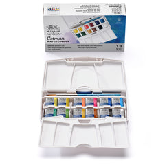 Winsor & Newton Cotman akvareļu krāsu komplekts plastmasas kastē 13x1.5
