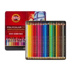 Koh-i-Noor Polycolor krāsaino zīmuļu komplekts metāla kastē, 24