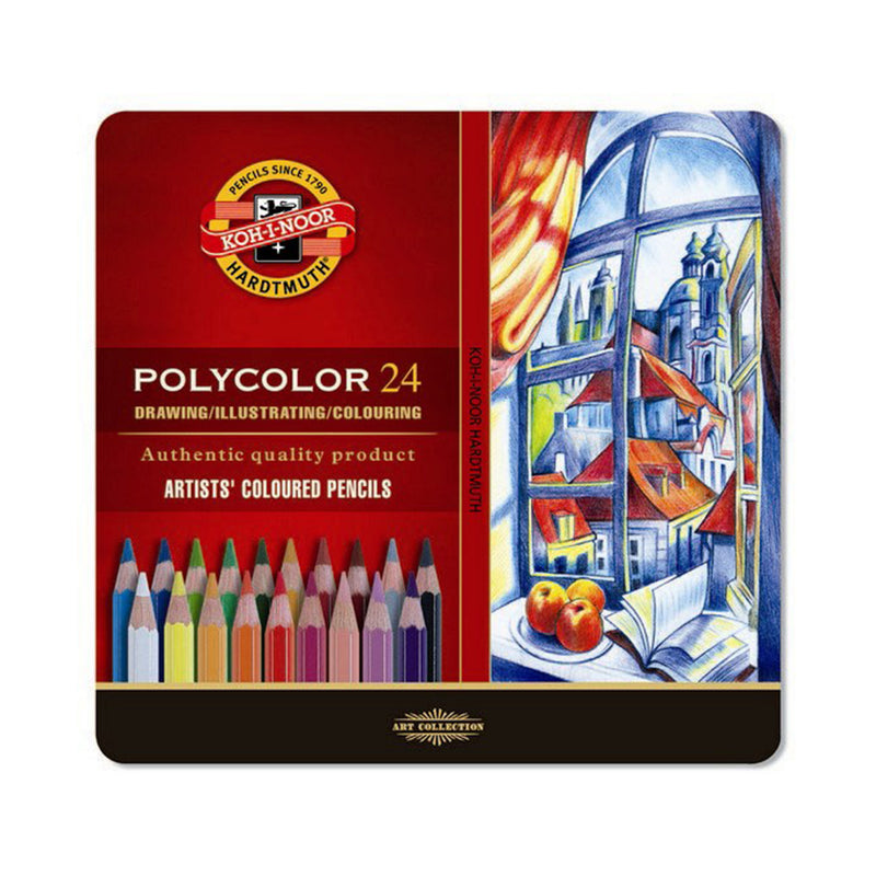 Koh-i-Noor Polycolor krāsaino zīmuļu komplekts metāla kastē, 24