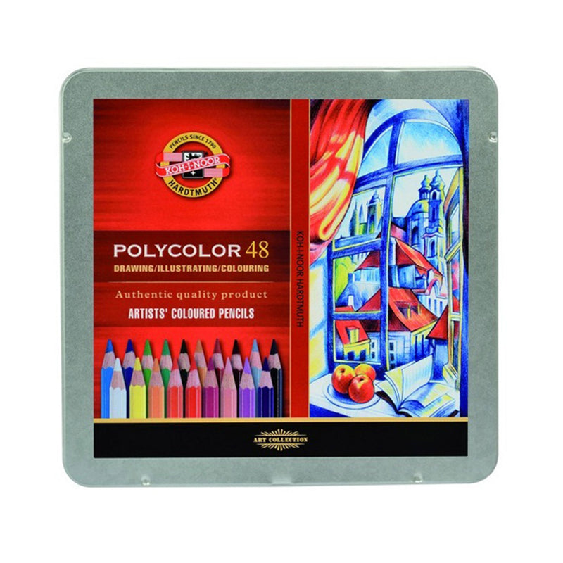 Koh-i-Noor Polycolor krāsaino zīmuļu komplekts metāla kastē, 48