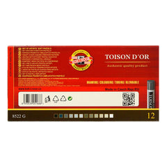 Koh-I-Noor Toison D`or soft pastels 12 pelēko toņu komplekts