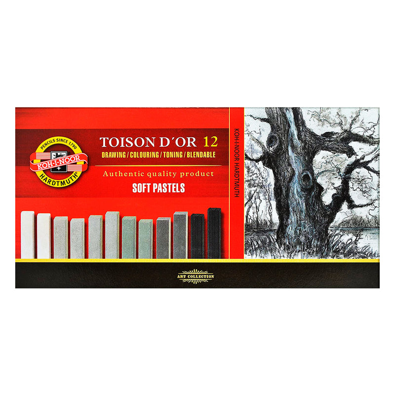 Koh-I-Noor Toison D`or Soft pastels 12 pelēkos toņos ( kantaini )