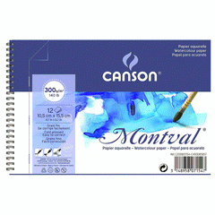 Canson Montval akvareļu albums ar spirāli 300 g/m2 (10,5 cm x 15,5 cm)