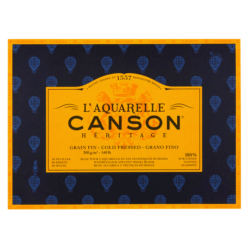 Canson Heritage akvareļu albums 300 g/m2 (18 cm x 26 cm) 100 % kokvilna