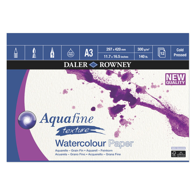 Daler Rowney Aquafine  texture akvareļu papīra albums 300 g/m2