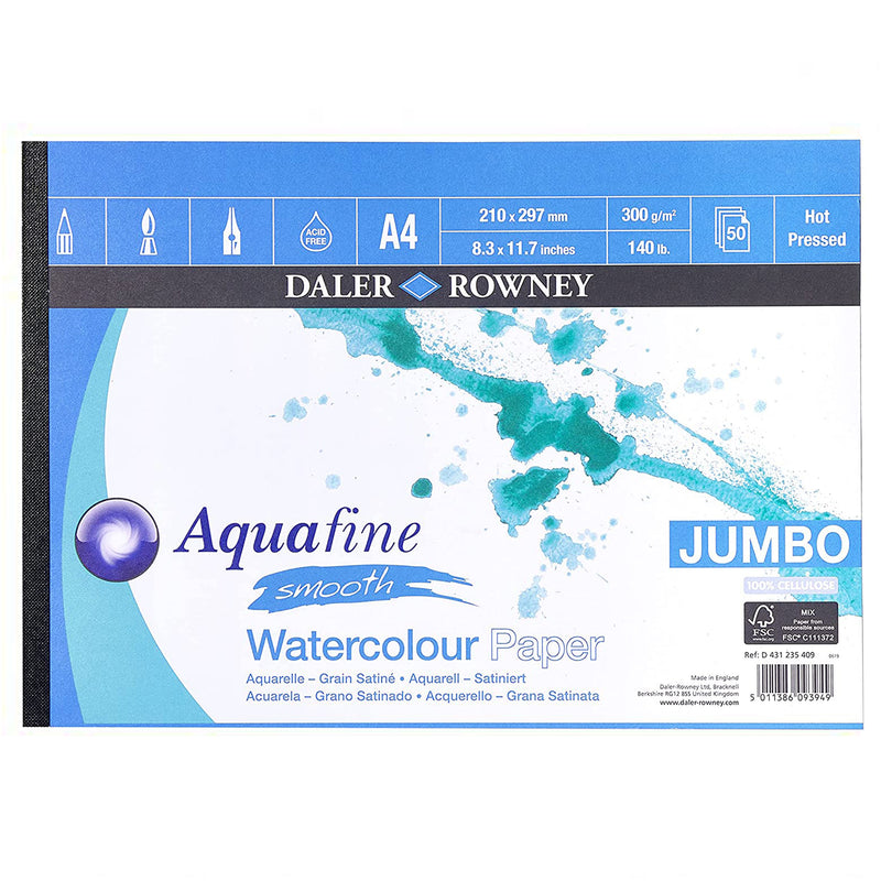 Daler Rowney Aquafine  smooth JUMBO akvareļu papīra albums 300 g/m2