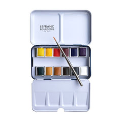 Lefranc Bourgeois Paris akvareļu krāsu komplekts metāla kastē 12x1,5ml