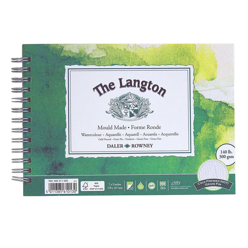 The Langton  akvareļu papīra albums 300 g/m2 ar spirāli