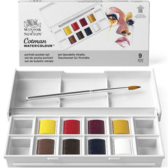 Winsor & Newton Cotman POTRAIT akvareļu krāsu komplekts plastmasas kastē 9x1.5ml