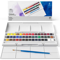 Winsor & Newton Cotman akvareļu krāsu komplekts plastmasas kastē 46x1.5ml