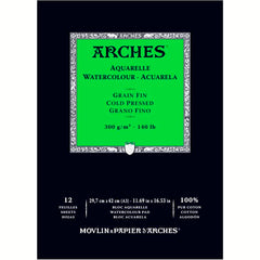 Arches Aquarelle auksti presēta akvareļu papīra albums 300 g/m2 100 % kokvilnas